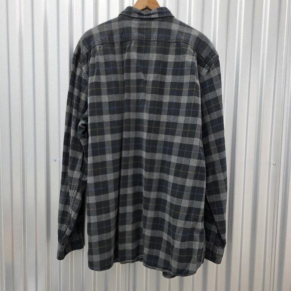 Eddie Bauer Shacket Men's XLT Grey Plaid Button Up Shirt Jacket Flannel Cotton - Picture 2 of 7